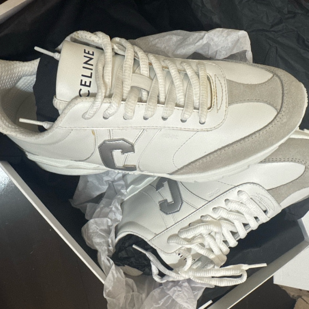 Celine White and Gray Sneakers